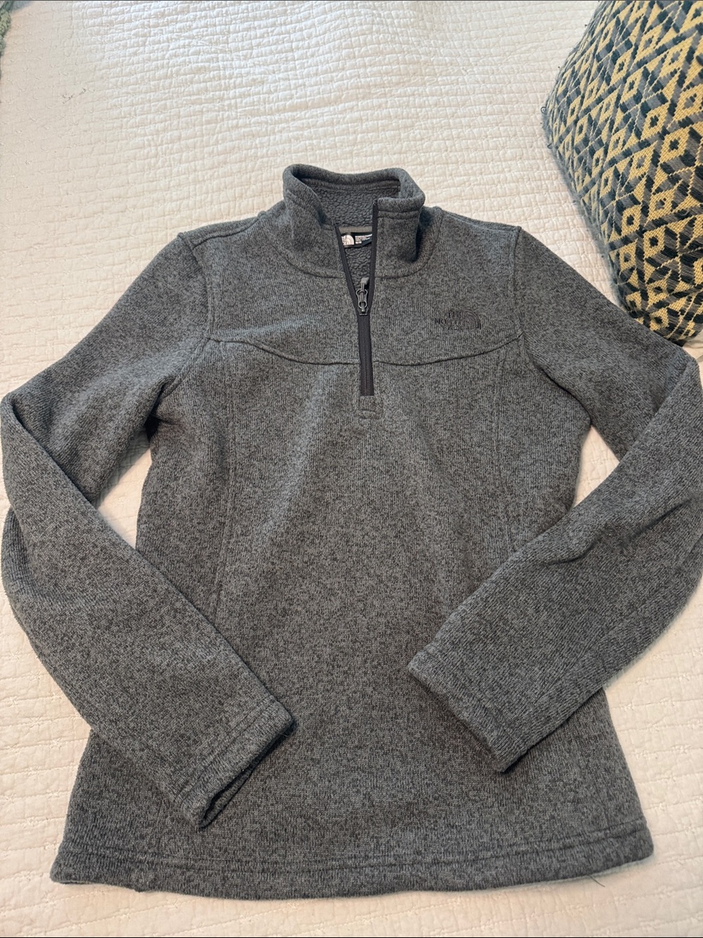 North Face Dark Gray Quarter-Zip Turtleneck Sweater Pullover